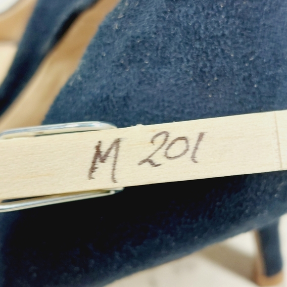 Charles By Charles David Navy Blue Suede Leather Slip On Pointy Toe Heels M201 - Picture 12 of 12